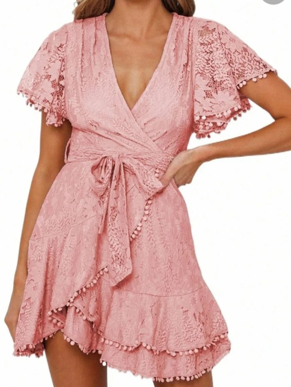 Halfisland Small Mini Wrap Pink Blush Dress NEW
